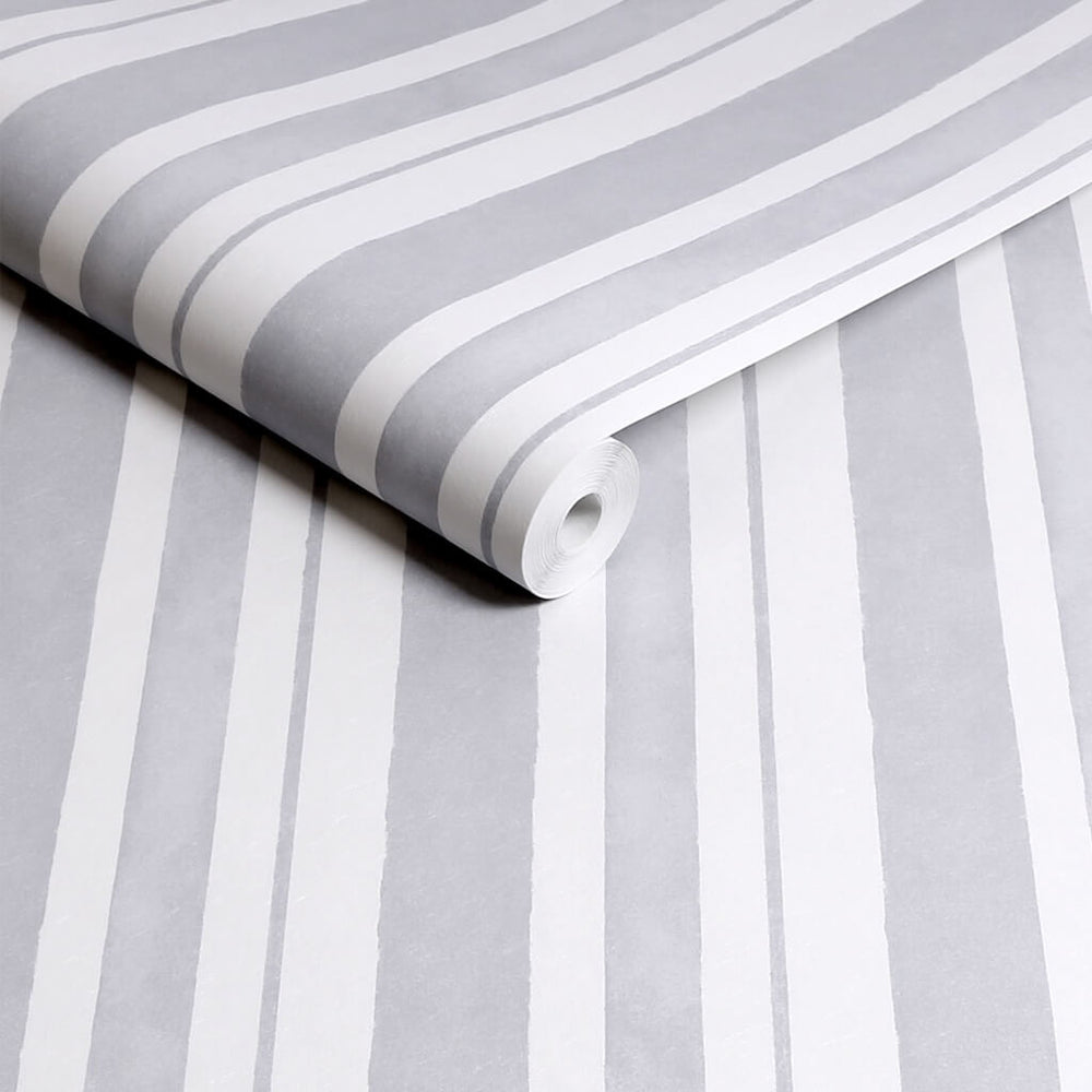  - Shabby Chic by Rachel Ashwell Watercolour Stripe Grey wallpaper - 125118 - Decor Warehouse