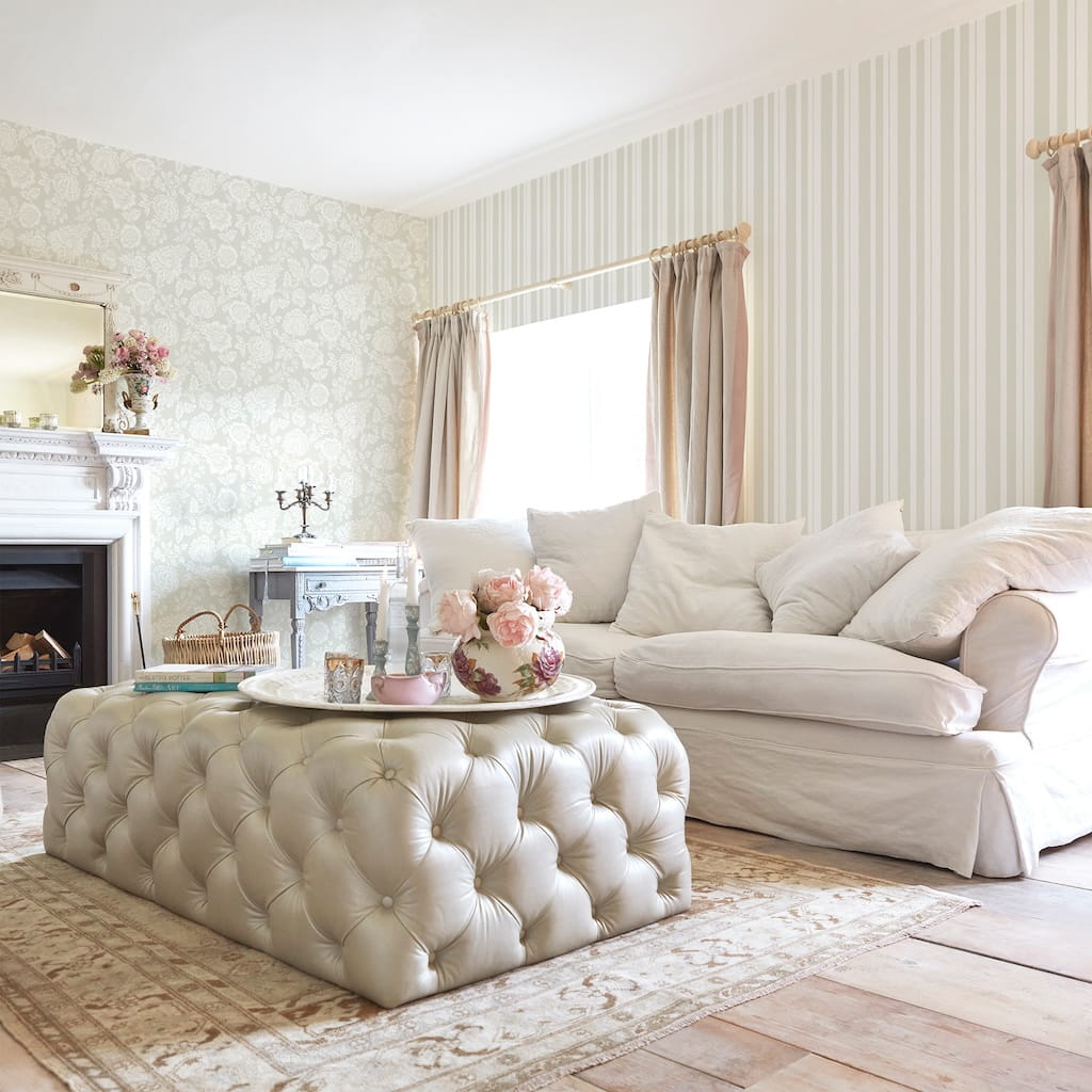 - Shabby Chic by Rachel Ashwell Watercolour Stripe Sage wallpaper - 125115 - Decor Warehouse