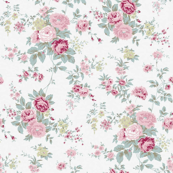  - Shabby Chic by Rachel Ashwell Wild Flower Off White Wallpaper - 125130 - Decor Warehouse
