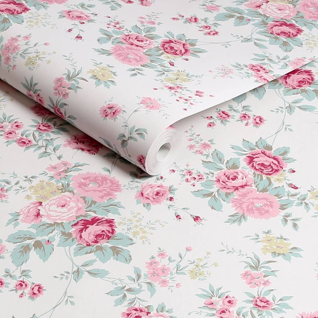  - Shabby Chic by Rachel Ashwell Wild Flower Off White Wallpaper - 125130 - Decor Warehouse