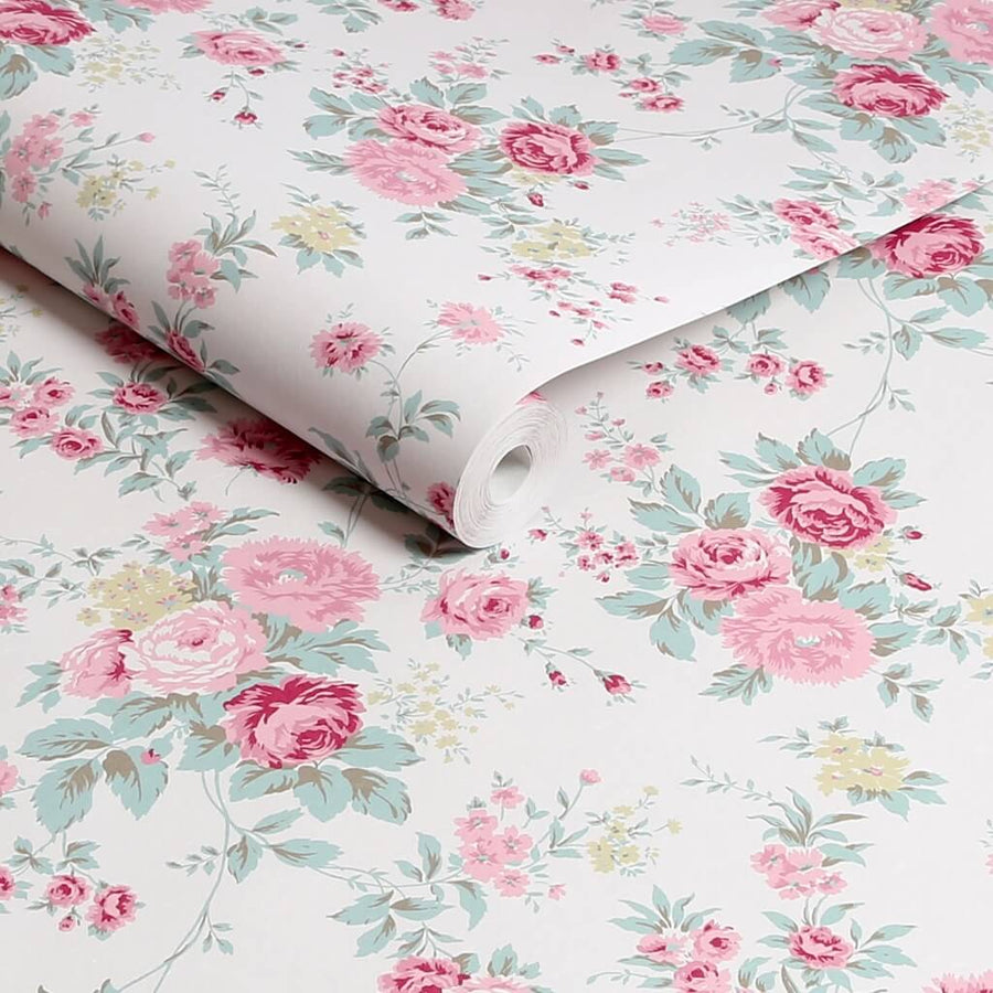  - Shabby Chic by Rachel Ashwell Wild Flower Off White Wallpaper - 125130 - Decor Warehouse