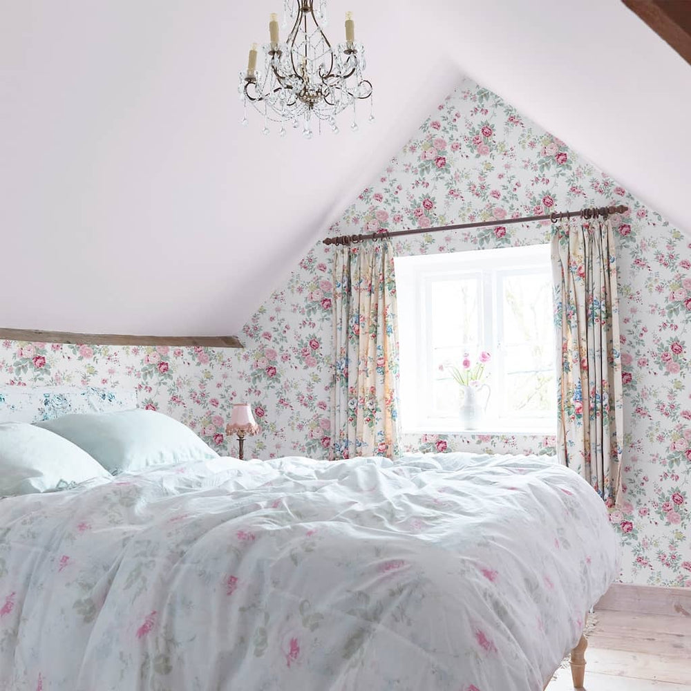  - Shabby Chic by Rachel Ashwell Wild Flower Off White Wallpaper - 125130 - Decor Warehouse