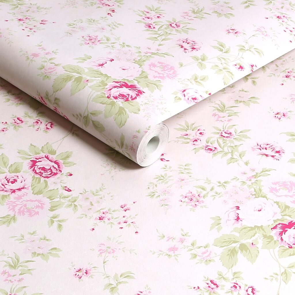 - Shabby Chic by Rachel Ashwell Wild Flower Pink Wallpaper - 125132 - Decor Warehouse