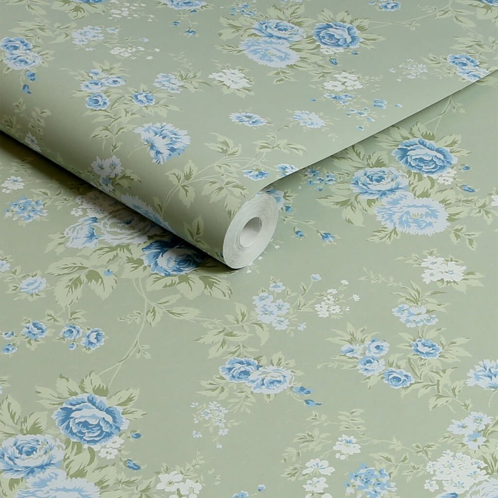  - Shabby Chic by Rachel Ashwell Wild Flower Sage wallpaper - 125131 - Decor Warehouse