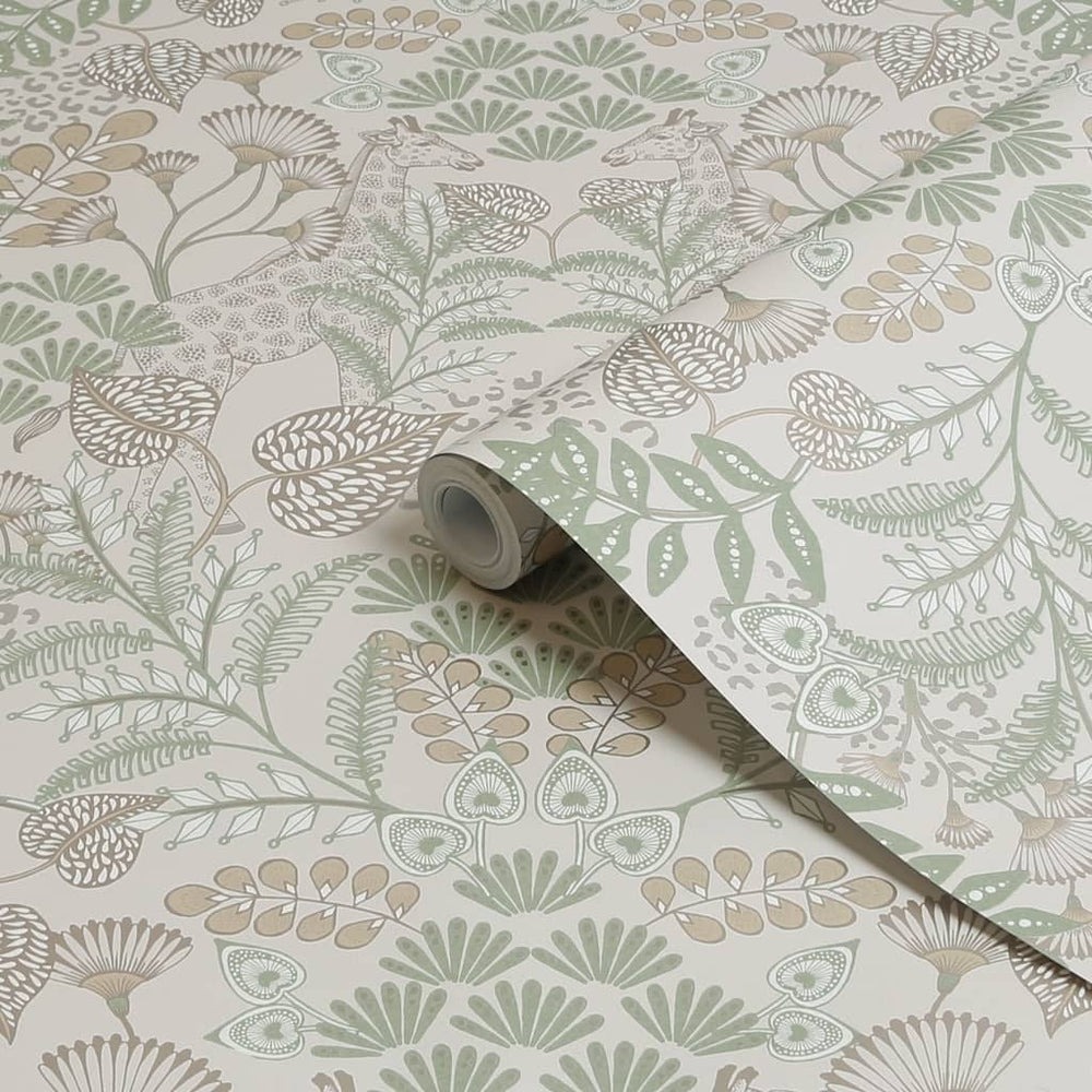  - Superfresco Easy Jungle Day Beige Metallic Wallpaper - 125011 - Decor Warehouse