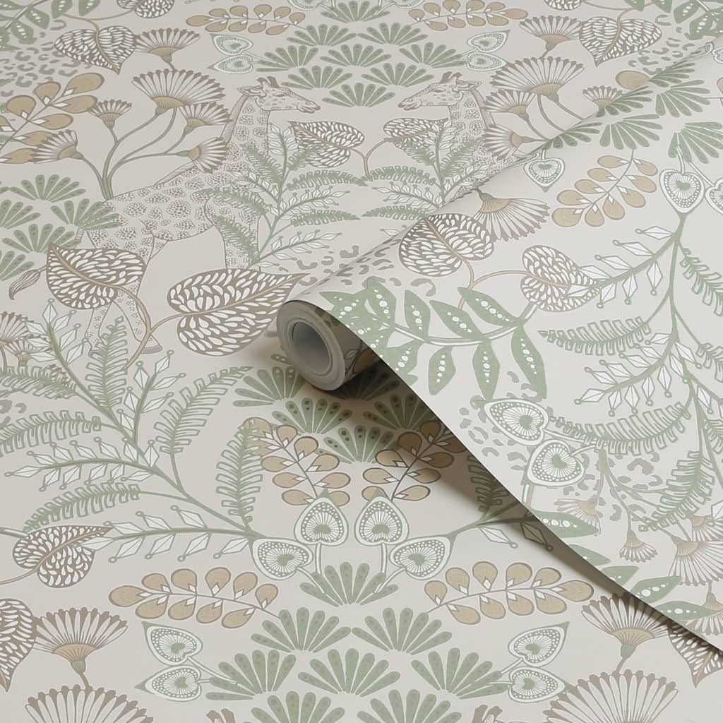 - Superfresco Easy Jungle Day Beige Metallic Wallpaper - 125011 - Decor Warehouse