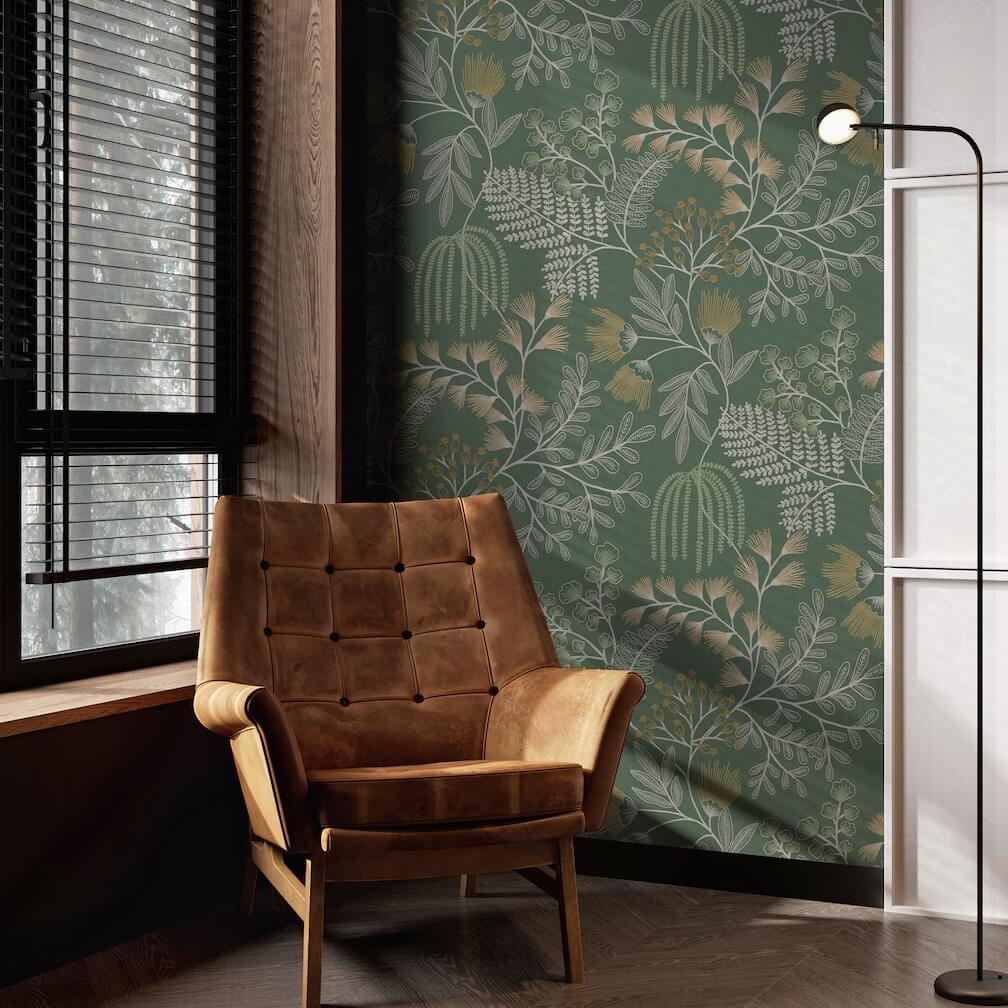 Superfresco Easy Richmond Forest Green Wallpaper - 140059