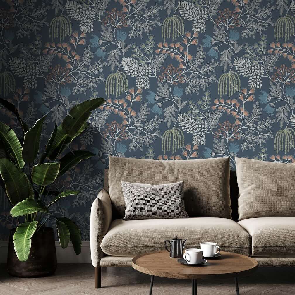 Superfresco Easy Richmond Navy Wallpaper - 140060
