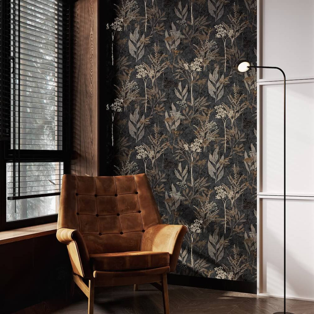 Superfresco Easy Solstice Black Gold Wallpaper - 125057