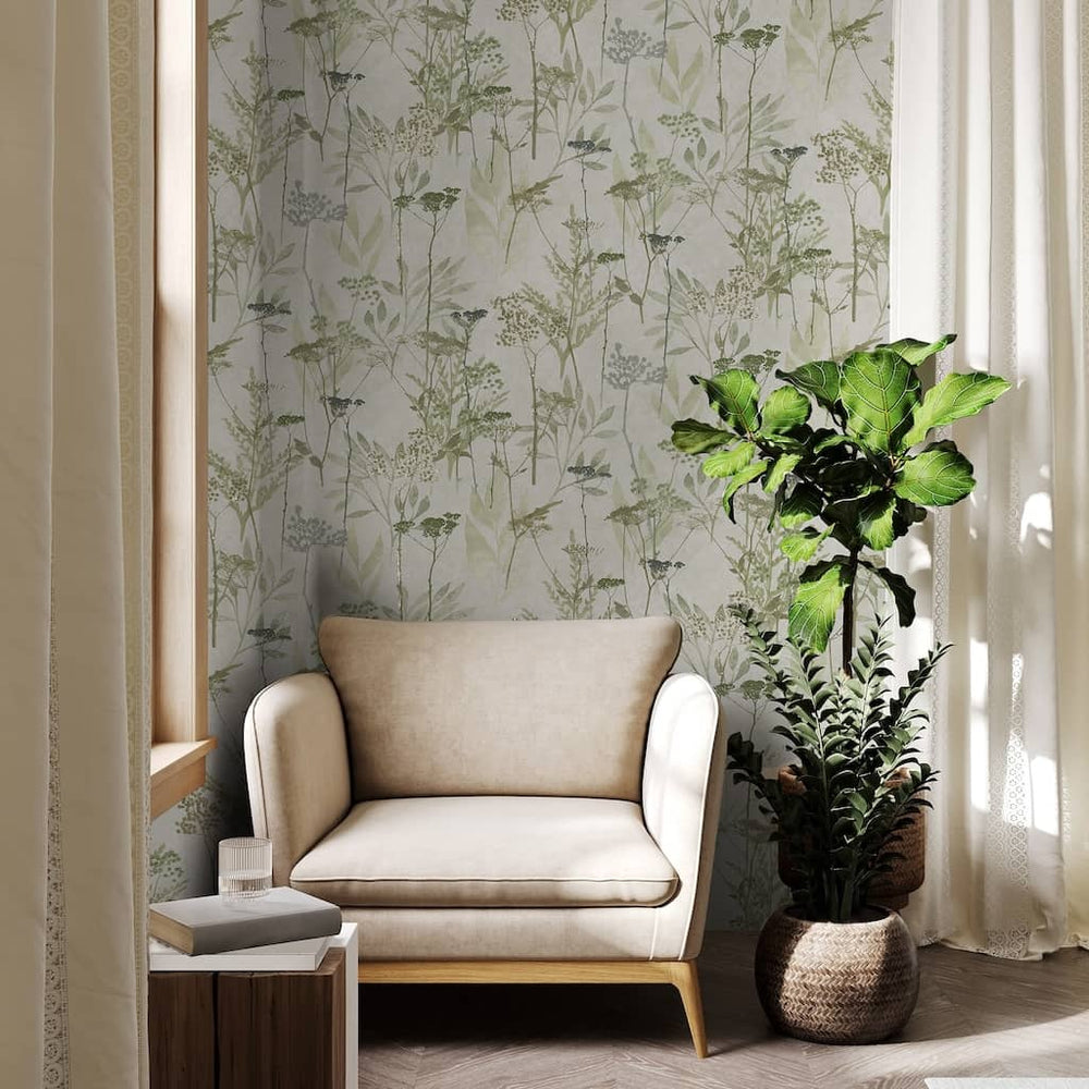125058 - Superfresco Easy - Superfresco Easy Solstice Sage Green Wallpaper - Decor Warehouse