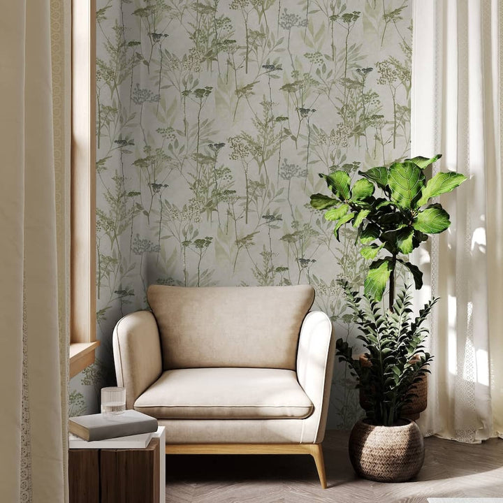 125058 - Superfresco Easy - Superfresco Easy Solstice Sage Green Wallpaper - Decor Warehouse