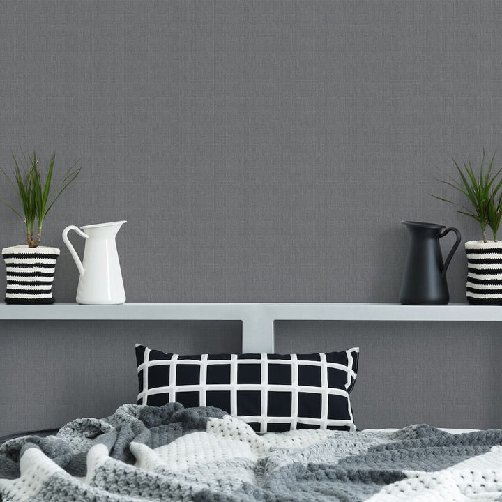  - Superfresco Glamorous Tweed Charcoal Wallpaper - 108127 - Decor Warehouse
