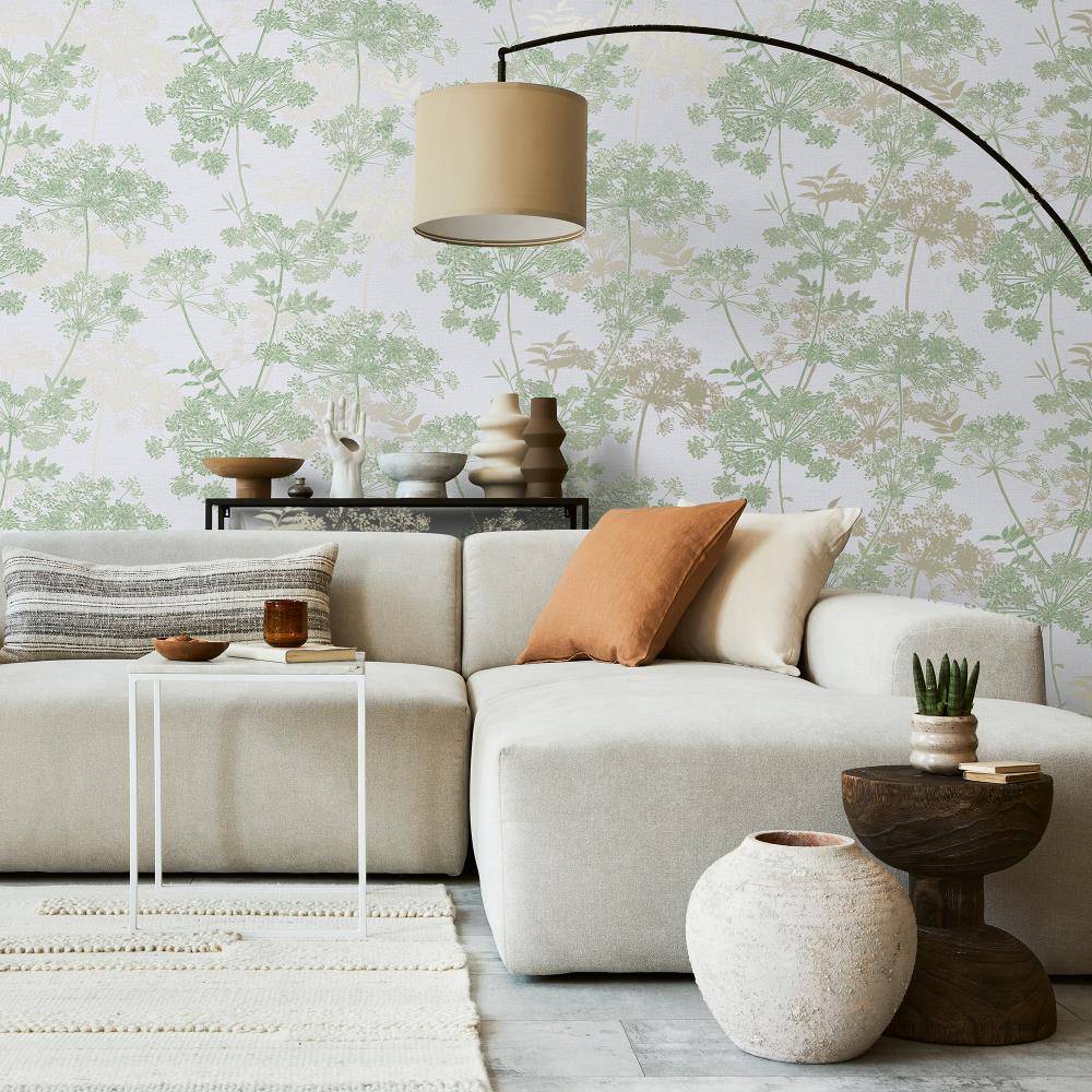 - Superfresco Meadow Green Botanical Wallpaper - 128154 - Decor Warehouse