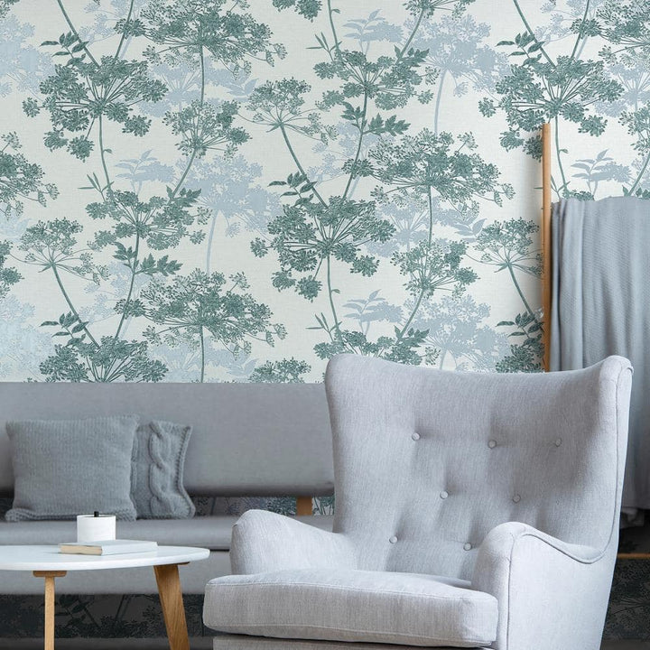 - Superfresco Meadow Teal Botanical Wallpaper - 128142 - Decor Warehouse