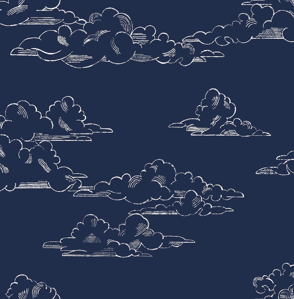  - Superfresco Vintage Clouds Navy Wallpaper - 108554 - Decor Warehouse