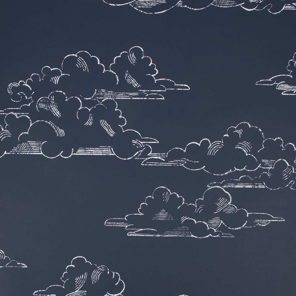  - Superfresco Vintage Clouds Navy Wallpaper - 108554 - Decor Warehouse