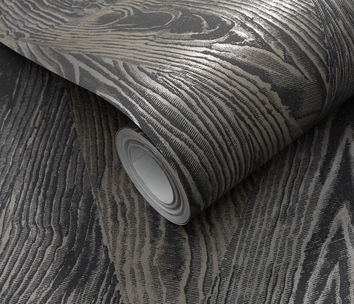The Erismann Sonata Wood Grain Black Wallpaper - 10439 - 47