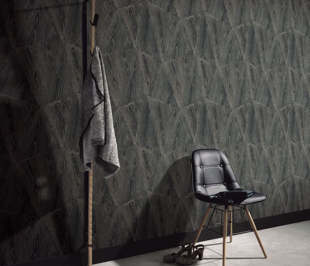 The Erismann Sonata Wood Grain Black Wallpaper - 10439 - 47