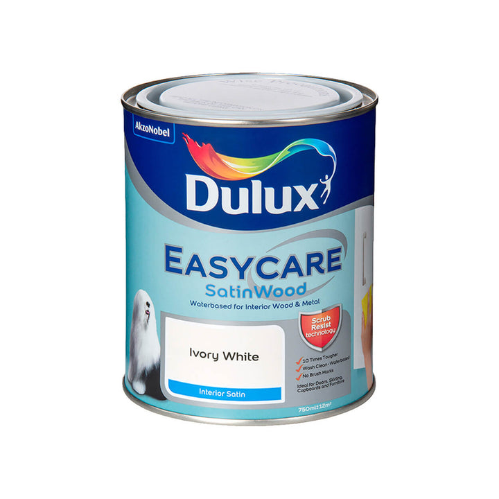 Dulux Easycare Satinwood Ivory White Wood & Metal Paint 750ml