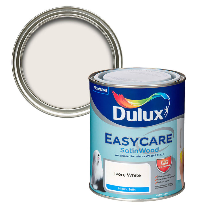 Dulux Easycare Satinwood Ivory White Wood & Metal Paint 750ml