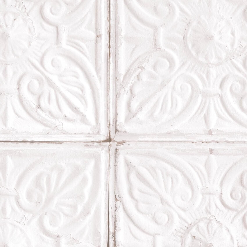 - Tin Tile White Wallpaper - WM - 009 - Decor Warehouse
