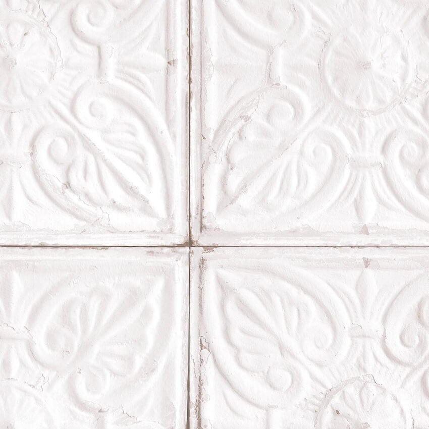 WM-009-Woodchip & Magnolia-Tin Tile White Wallpaper-Decor Warehouse