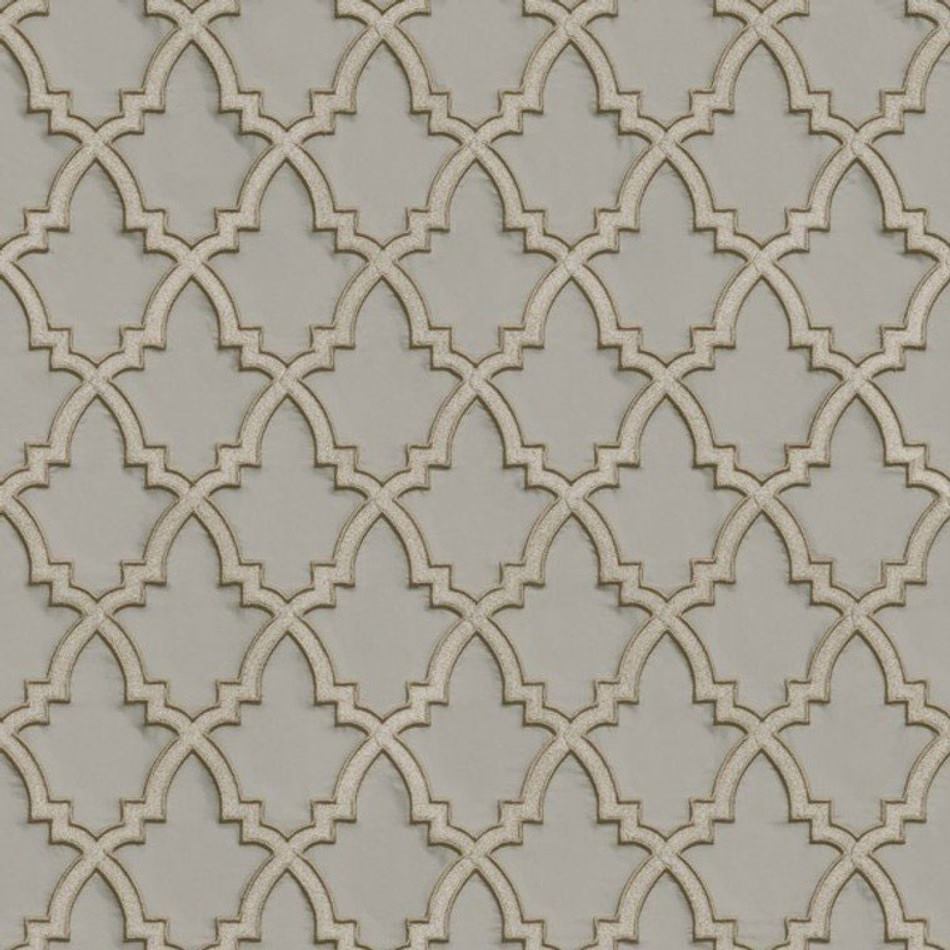  - Wallstitch Moroccan Trellis Dark Grey & Silver Wallpaper - DE120024 - Decor Warehouse