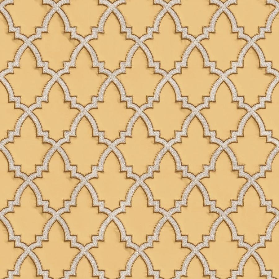 - Wallstitch Moroccan Trellis Mustard & Gold Wallpaper - DE120025 - Decor Warehouse