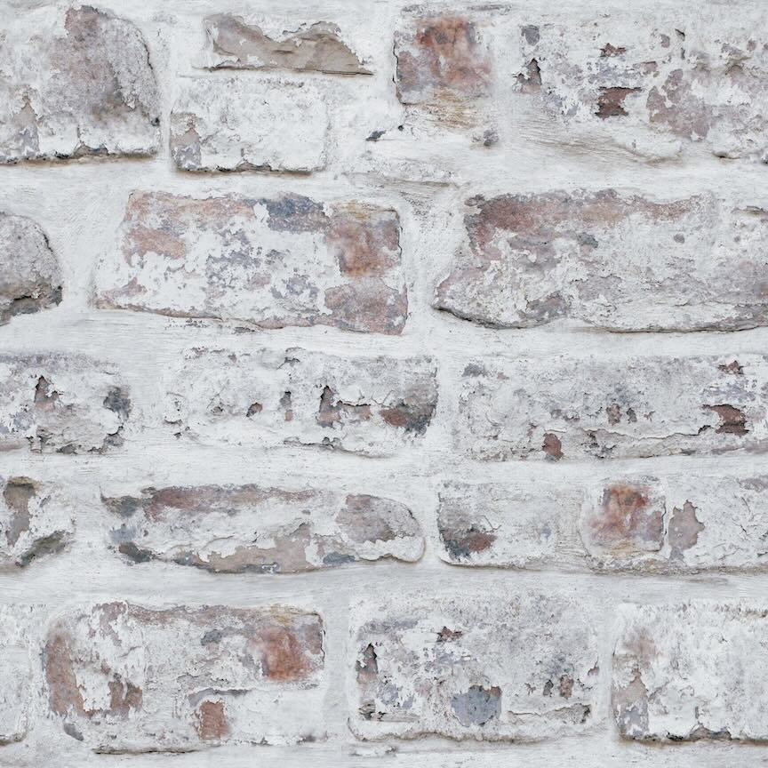 671100 - Arthouse - Whitewashed Wall White Wallpaper - Decor Warehouse