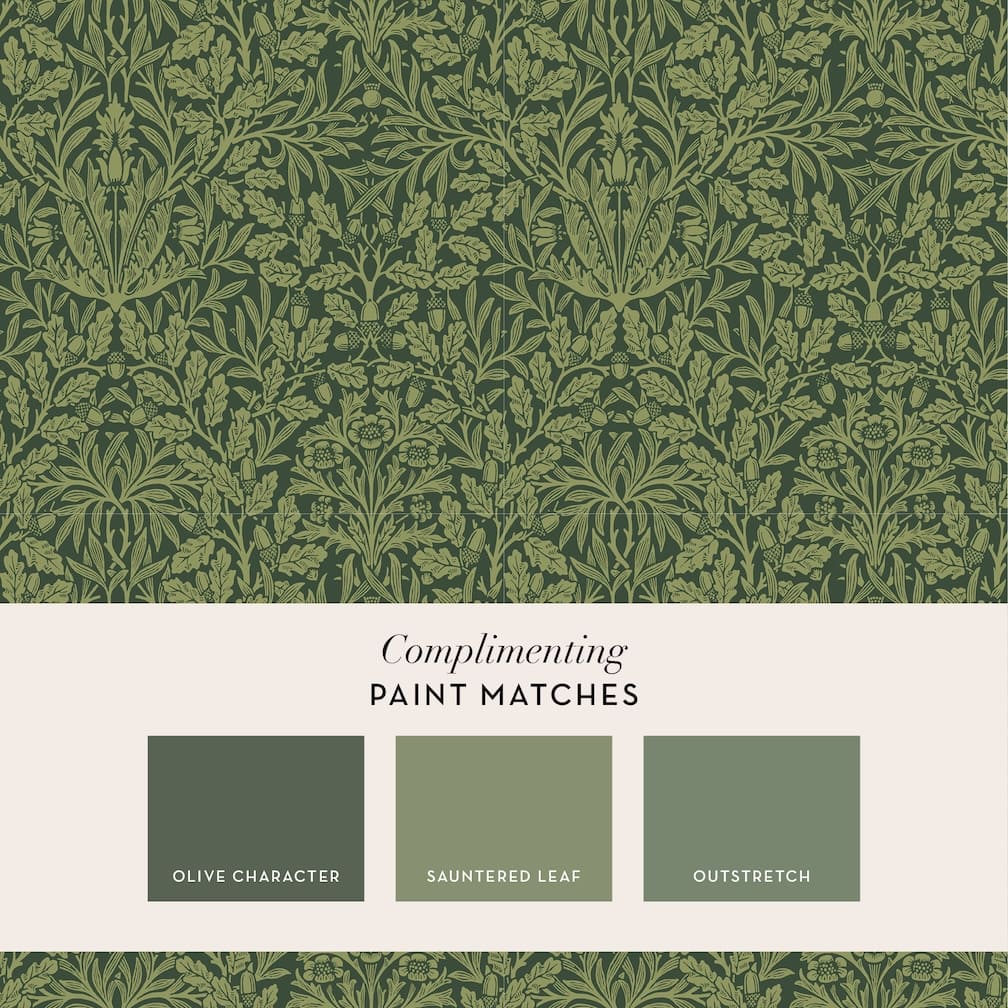 William Morris Acorn Garden Green Wallpaper - 140490