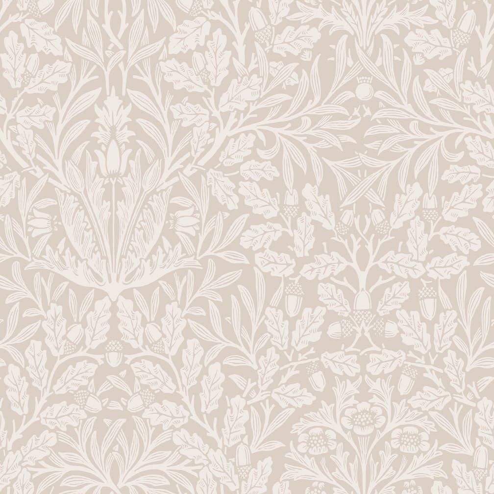 William Morris Acorn Hessian Wallpaper - 140491
