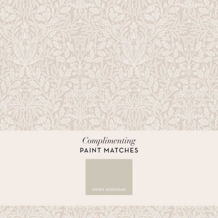 William Morris Acorn Hessian Wallpaper - 140491