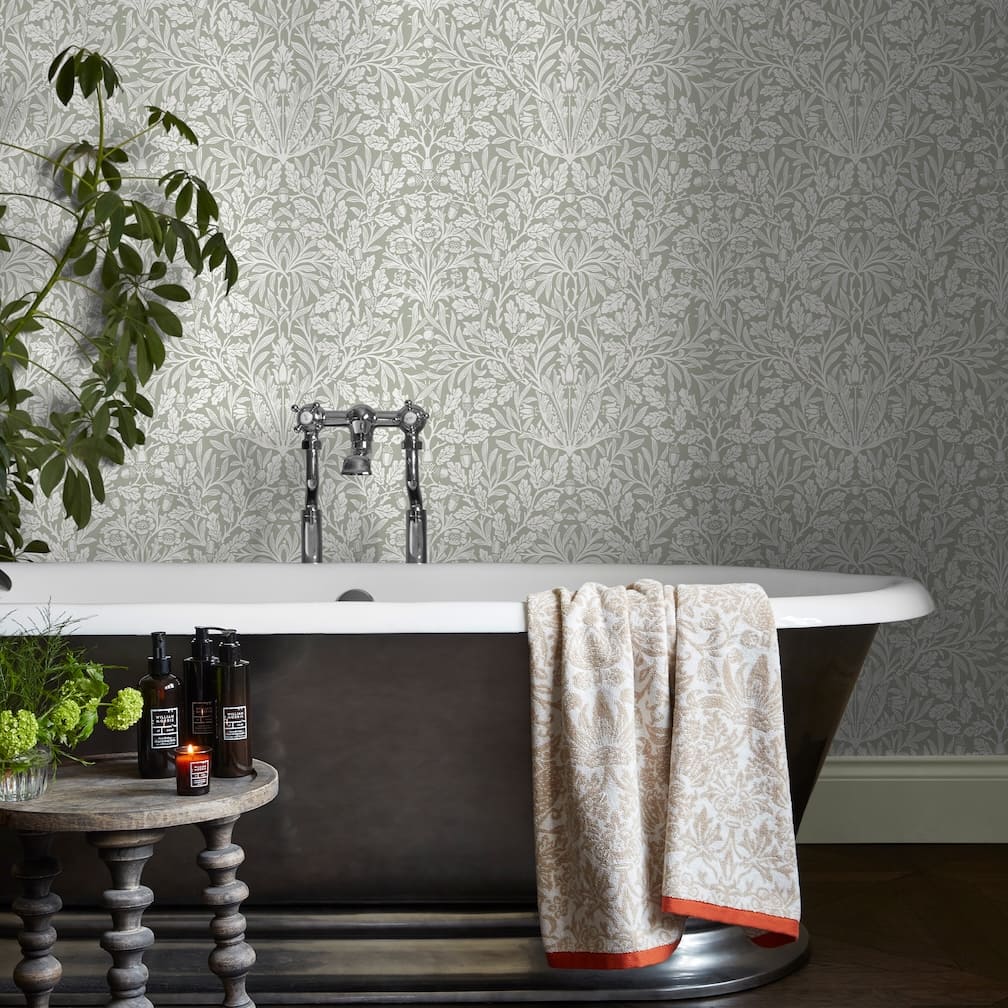 William Morris Acorn Sage Wallpaper - 140492