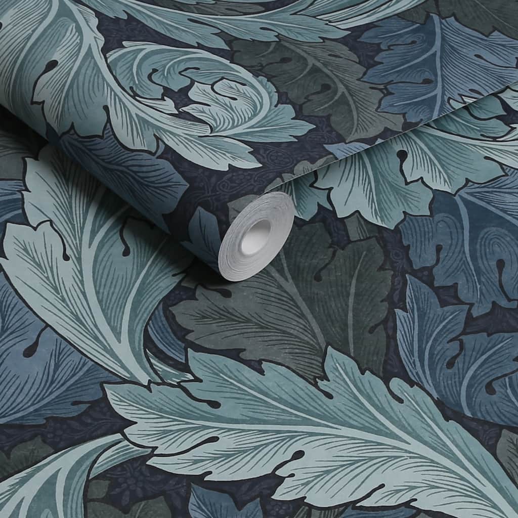 William Morris At Home Acanthus Blue Wallpaper Roll - 124225 - Decor Warehouse