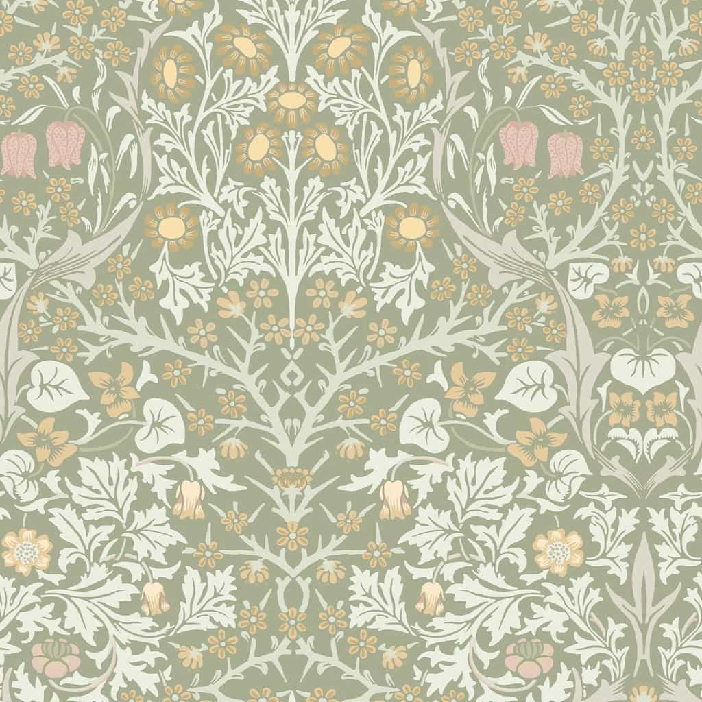 124253 - William Morris Wallpaper - William Morris At Home Blackthorn Sage Wallpaper - Decor Warehouse