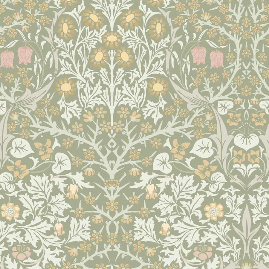 124253 - William Morris Wallpaper - William Morris At Home Blackthorn Sage Wallpaper - Decor Warehouse