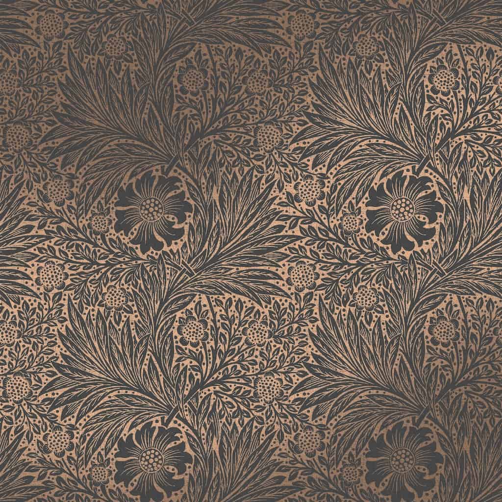124254 - William Morris Wallpaper - William Morris At Home Marigold Fibrous Charcoal Wallpaper - Decor Warehouse