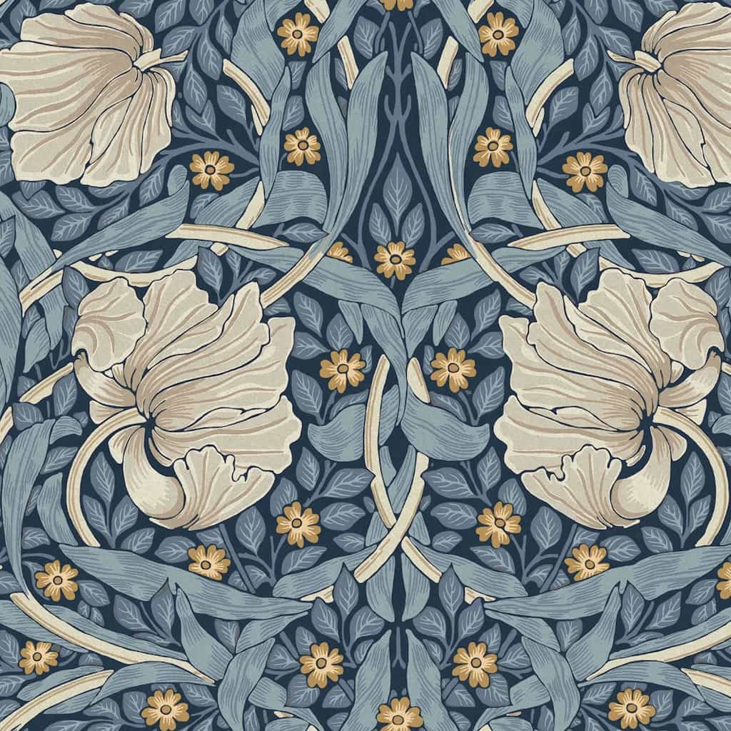 William Morris At Home Pimpernel Blue Wallpaper CAD Image