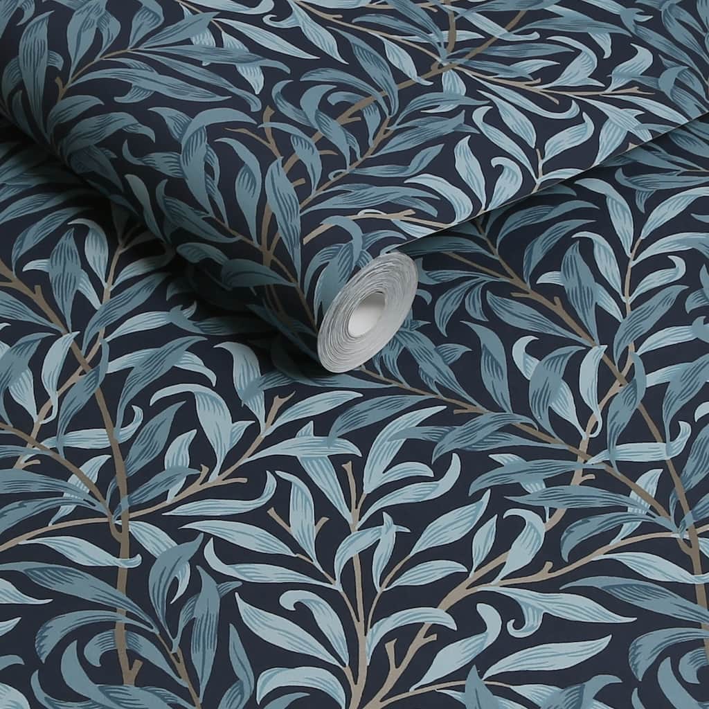 William Morris At Home Willow Bough Deep Blues Wallpaper roll - Decor Warehouse