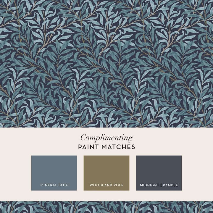 124246 - William Morris Wallpaper - William Morris At Home Willow Bough Deep Blues Wallpaper - Decor Warehouse