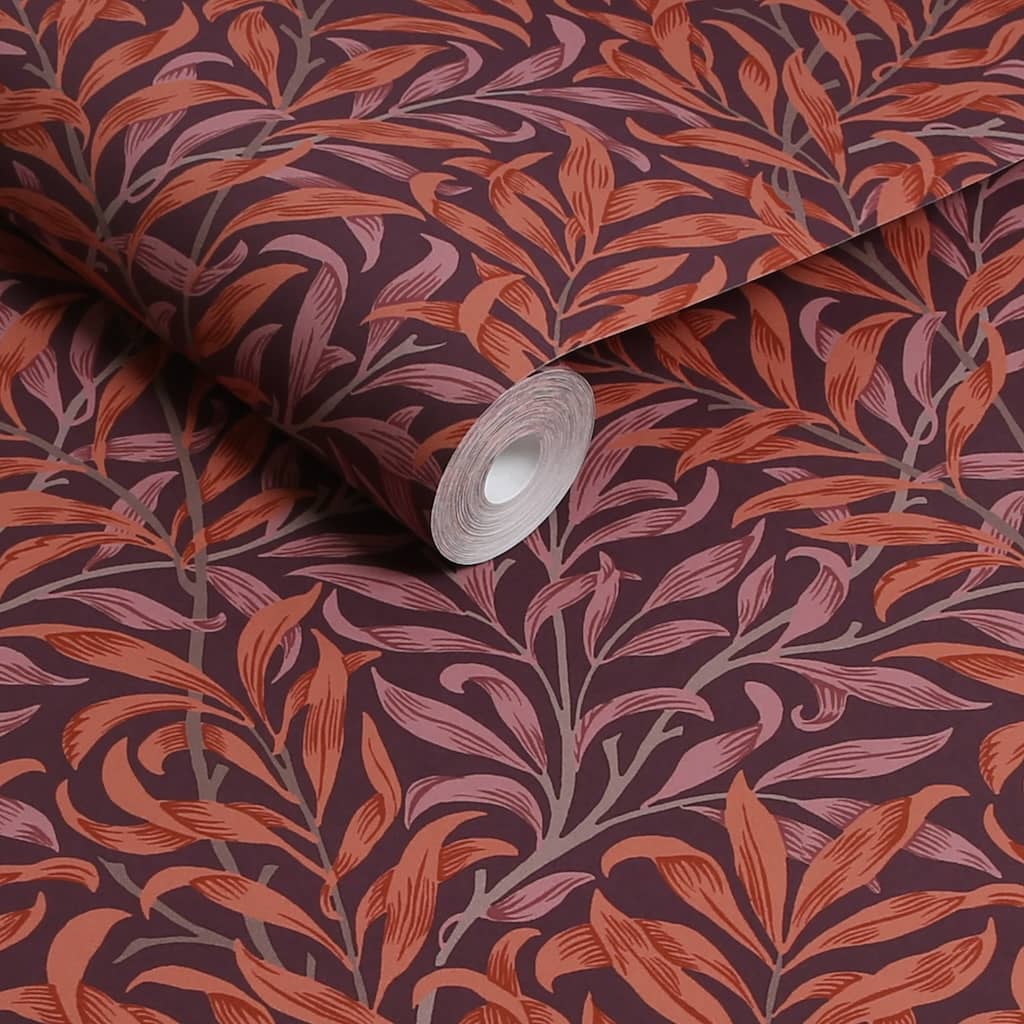 William Morris At Home Willow Bough Plum Wallpaper Roll - 124243 - Decor Warehouse