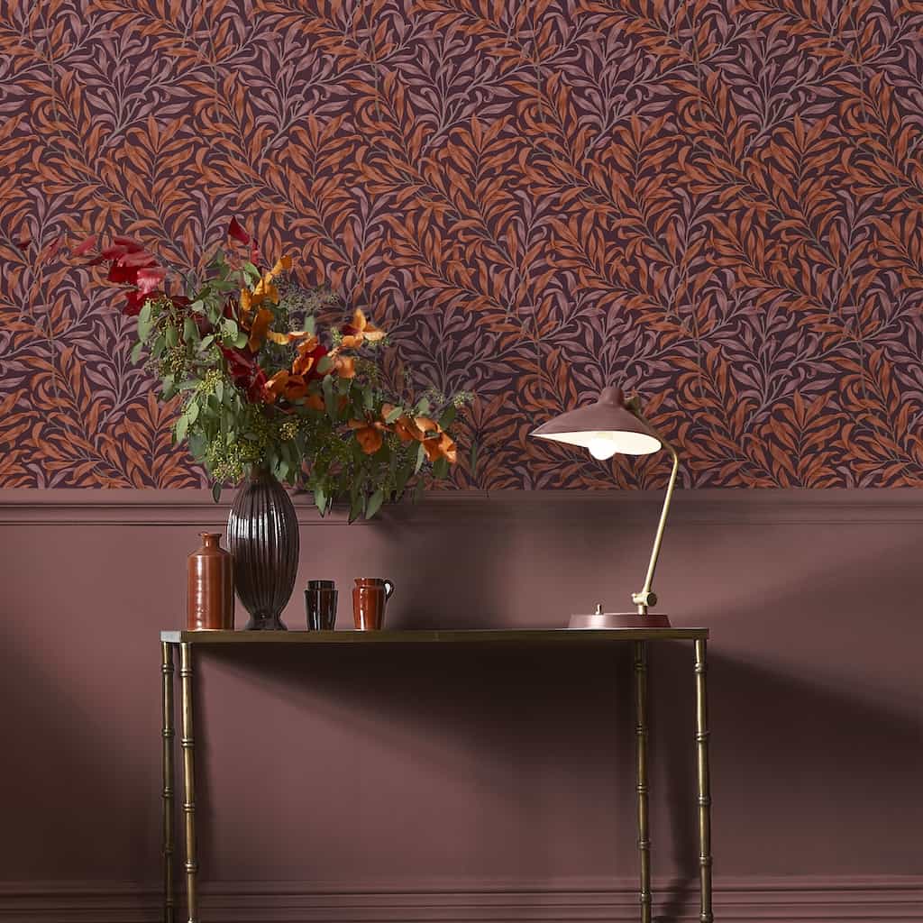 William Morris At Home Willow Bough Plum Wallpaper Hallway - Decor Warehouse