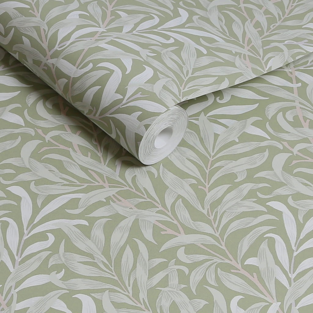 William Morris At Home Willow Bough Sage Wallpaper roll - Decor Warehouse