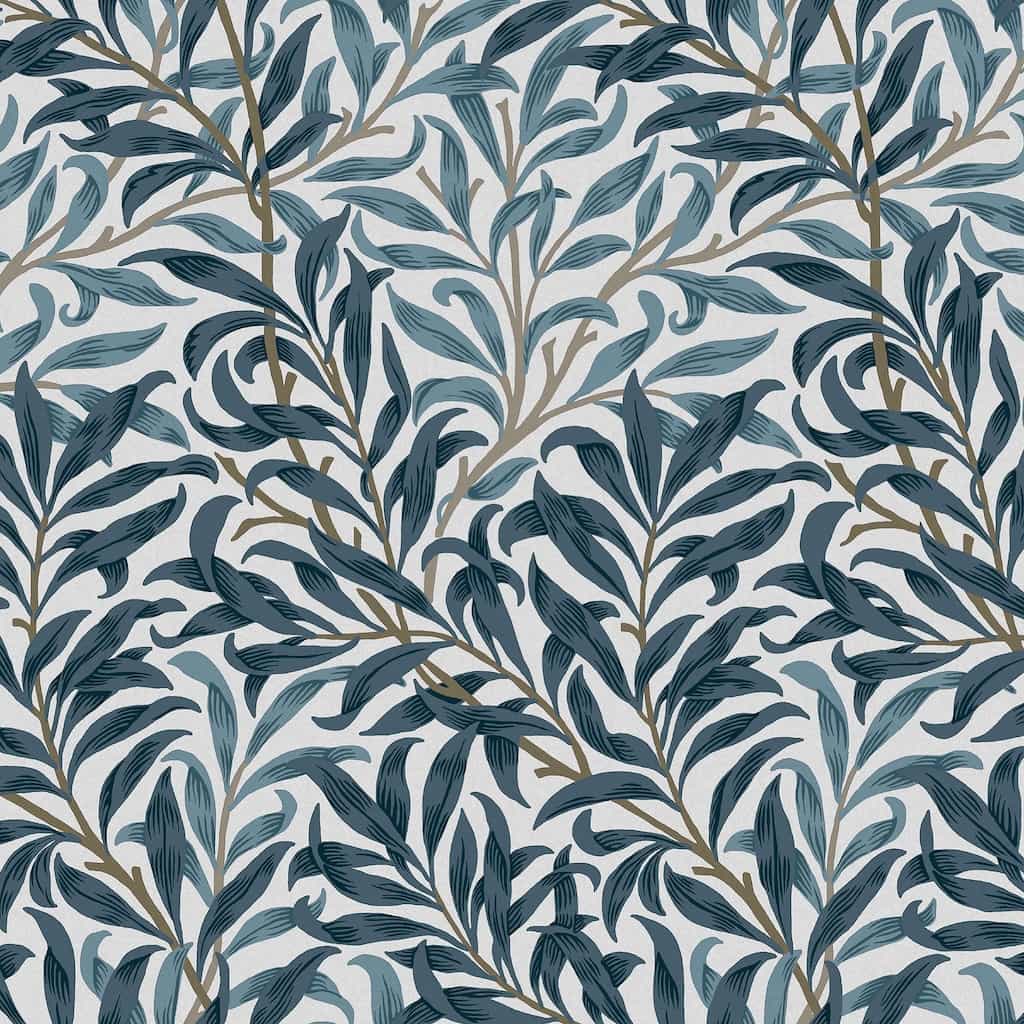 124245 - William Morris Wallpaper - William Morris At Home Willow Bough White & Blues Wallpaper - Decor Warehouse
