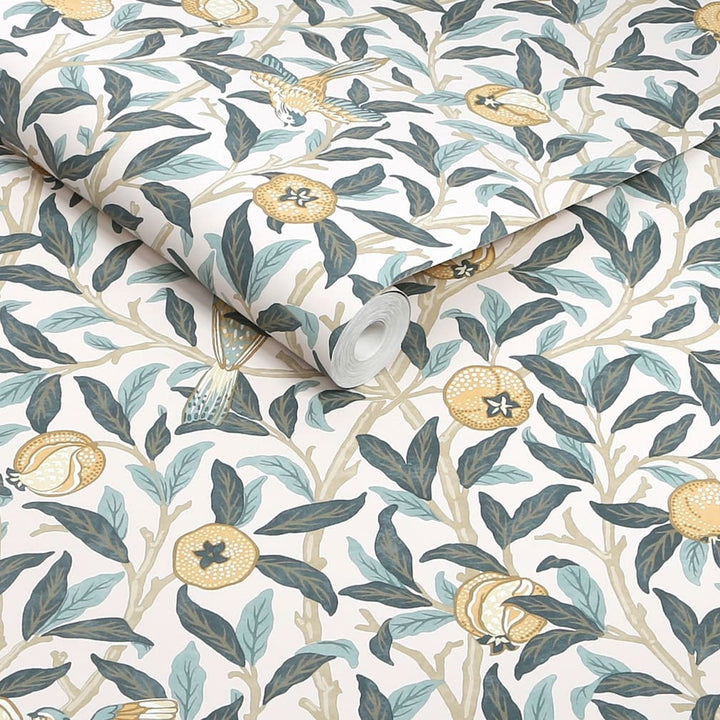 William Morris Bird & Pomegranate Cloudy Blues Wallpaper - 140501