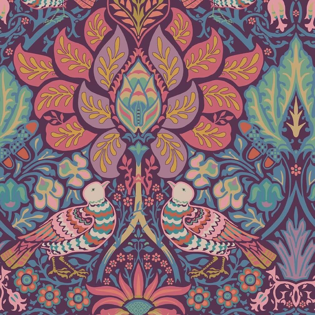 William Morris Dove & Rose Carnival Wallpaper - 140478