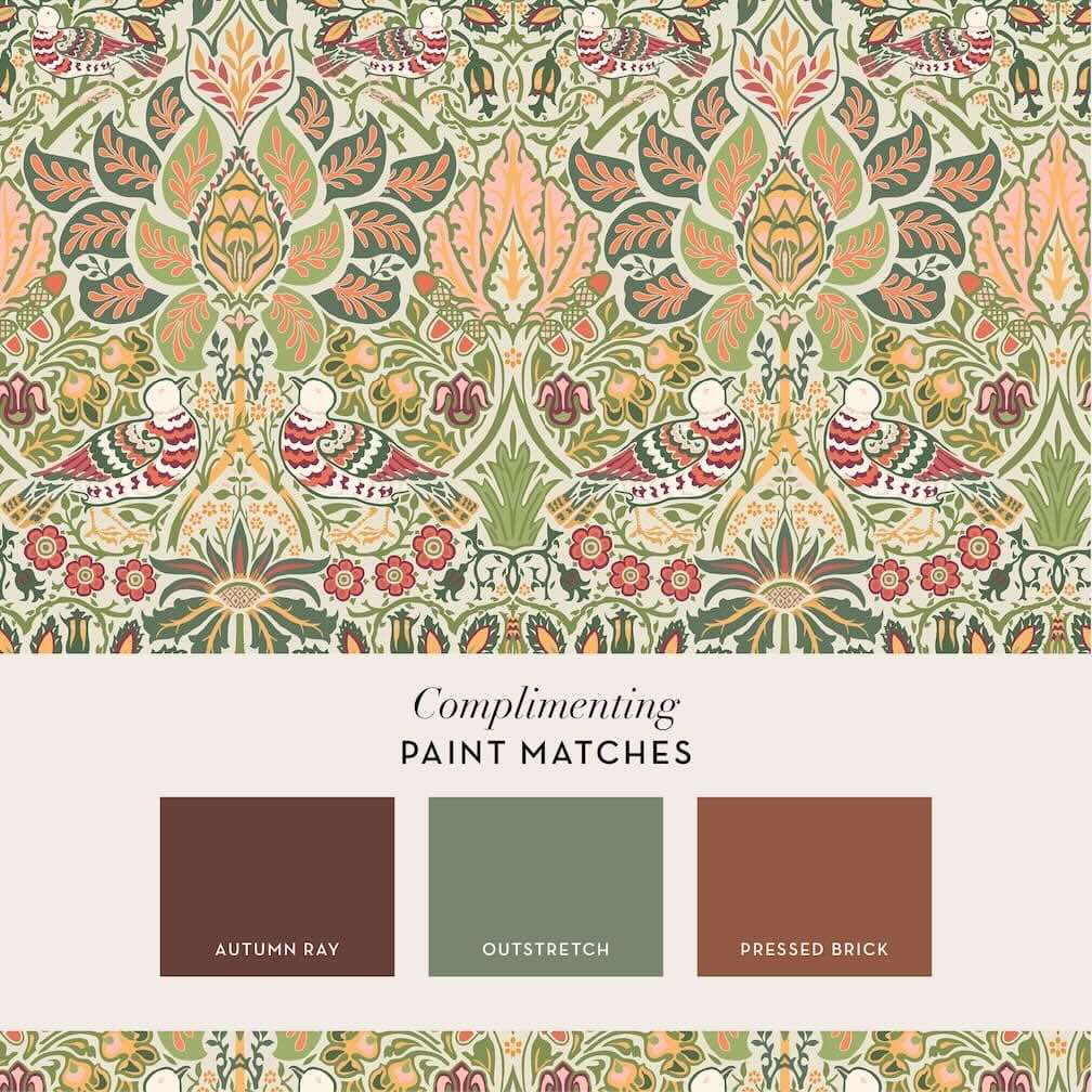  - William Morris Dove & Rose Olive Wallpaper - 140481 - Decor Warehouse