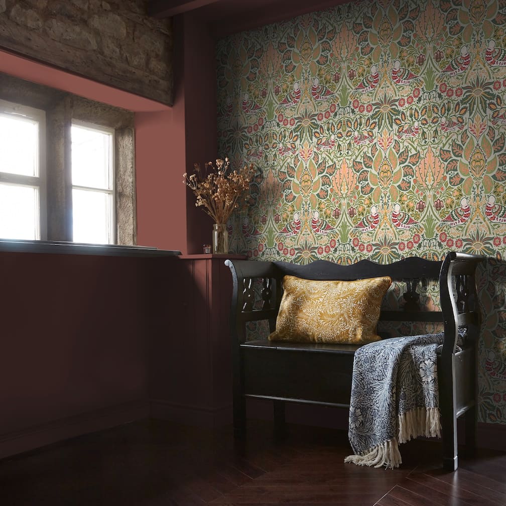 William Morris Dove & Rose Olive Wallpaper - 140481