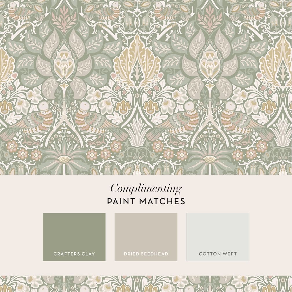 William Morris Dove & Rose Spring Garden Wallpaper - 140482