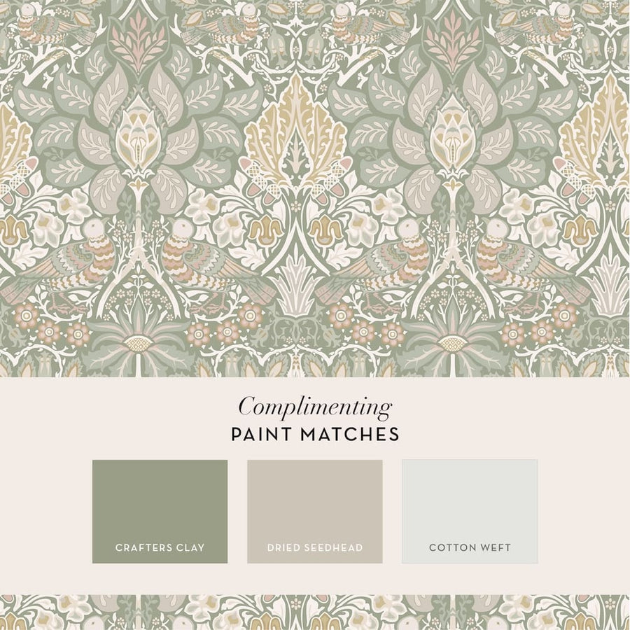 William Morris Dove & Rose Spring Garden Wallpaper - 140482